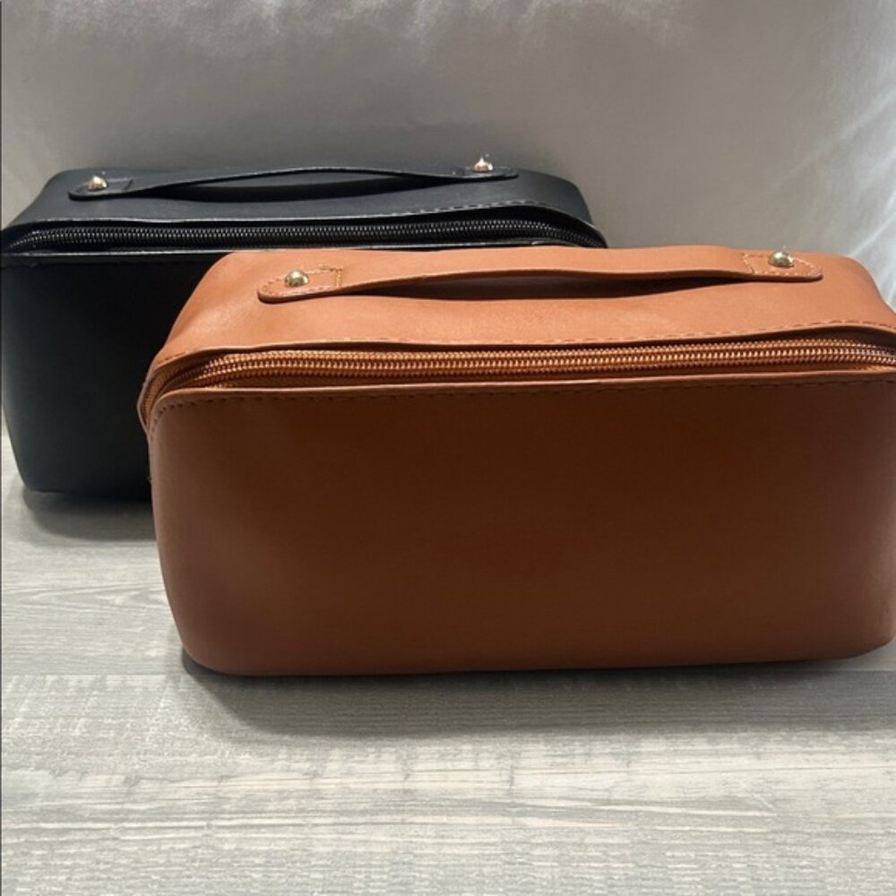 NEW Large Travel Makeup Bag - Black or Tan